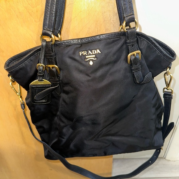 Prada Black Shoulder Bag with Gold Accents - Picture 1 of 6